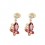 Boucles d'oreilles papillon pendant oxyde de zirconium doré Couleur Rouge