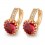 Boucles d'oreilles anneaux oxyde de zirconium doré Couleur Rouge