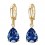 Boucles d'oreilles anneaux goutte oxyde de zirconium doré Couleur Bleu roi