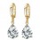 Boucles d'oreilles anneaux goutte oxyde de zirconium doré Couleur Blanc