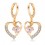 Boucles d'oreilles coeur fleur oxyde de zirconium doré Couleur Rose