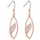Boucles d'oreilles feuille oxyde de zirconium doré rose