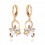 Boucles d'oreilles anneaux étoile oxyde de zirconium doré Couleur Blanc