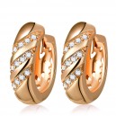 Boucles d'oreilles anneaux oxyde de zirconium doré rose