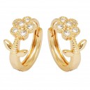 Boucles d'oreilles fleur avec oxyde de zirconium doré