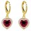 Boucles d'oreilles coeur amour oxyde de zirconium doré Couleur Rose Fushia