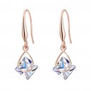 Boucles d'oreilles losange oxyde de zirconium doré rose