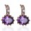 Boucles d'oreilles élégantes oxyde de zirconium doré Couleur Violet