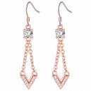 Boucles d'oreilles flèche oxyde de zirconium doré rose