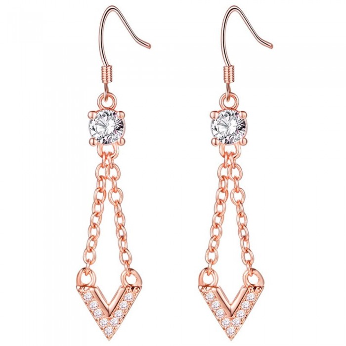 Boucles d'oreilles flèche oxyde de zirconium doré rose