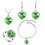 Parure bijoux coeur de l'océan collier boucles d'oreilles bracelet et bague réglable argentée Couleur Vert