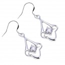 Boucles d'oreilles gothique oxyde de zirconium argenté