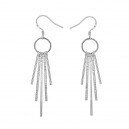 Boucles d'oreilles cercle tombantes argenté