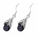 Boucles d'oreilles cônes oxyde de zirconium violet argenté