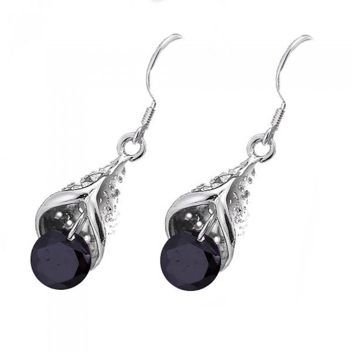 Boucles d'oreilles cônes oxyde de zirconium violet argenté