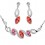 Parure bijoux spirale de strass boucles d'oreilles pendantes argentée Couleur Rose