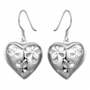 Boucles d'oreilles papillons ciselées argenté