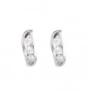 Boucles d'oreilles anneaux suite de 3 oxyde de zirconium argenté