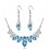 Parure bijoux ornée de cristaux argentée Couleur Bleu turquoise