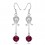 Boucles d'oreilles fer à cheval pendentif oxyde de zirconium argenté Couleur Rose