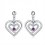 Boucles d'oreilles coeur ajouré oxyde de zirconium argenté Couleur Violet