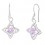 Boucles d'oreilles étoile ajourée oxyde de zirconium argenté Couleur Violet