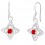 Boucles d'oreilles étoile ajourée oxyde de zirconium argenté Couleur Rouge