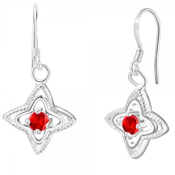 Boucles d'oreilles étoile ajourée oxyde de zirconium argenté