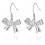 Boucles d'oreilles noeud ruban oxyde de zirconium argenté Couleur Blanc