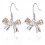 Boucles d'oreilles noeud ruban oxyde de zirconium argenté Couleur Orange