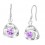 Boucles d'oreilles losange oxyde de zirconium argenté Couleur Violet