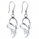 Boucles d'oreilles oxyde de zirconium coeur argenté