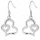 Boucles d'oreilles oxyde de zirconium 2 coeurs fusionnés argenté Couleur Blanc