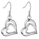 Boucles d'oreilles 2 coeurs ajourés argenté