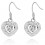 Boucles d'oreilles coeur ajouré oxyde de zirconium central argenté Couleur Blanc