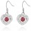 Boucles d'oreilles coeur ajouré oxyde de zirconium central argenté Couleur Rouge