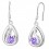 Boucles d'oreilles oxyde de zirconium goutte argenté Couleur Violet