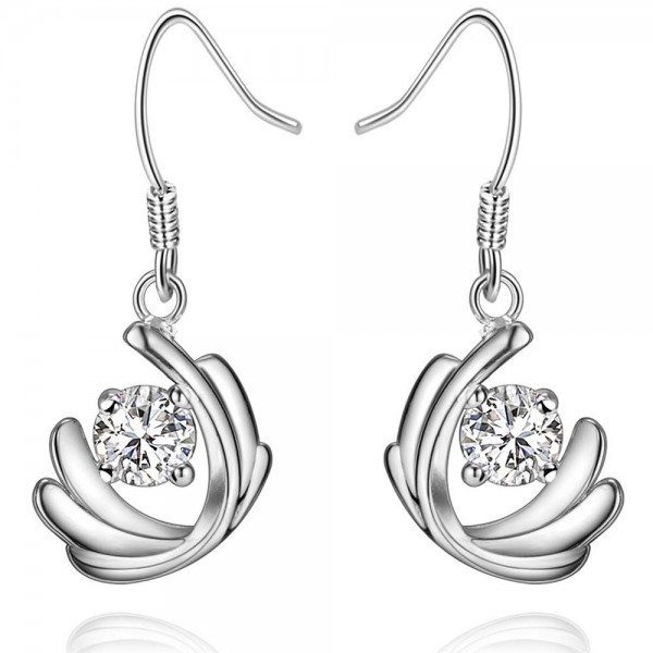 Boucles d'oreilles 3 branches oxyde de zirconium argenté