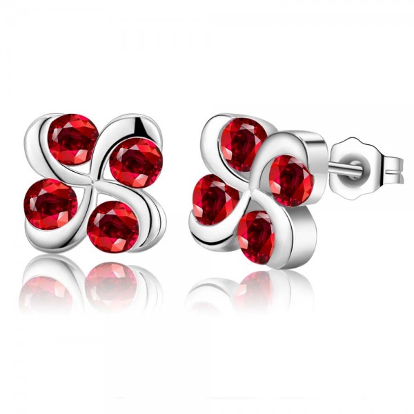 Boucles d'oreilles 4 oxyde de zirconium argenté