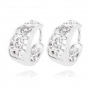 Boucles d'oreilles anneaux papillons ciselés argenté