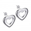 Boucles d'oreilles petit coeur argenté
