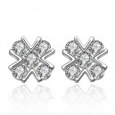 Boucles d'oreilles croix 5 oxyde de zirconium argenté