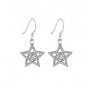 Boucles d'oreilles étoile oxyde de zirconium argenté