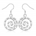 Boucles d'oreilles cercle spirale argenté