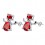 Boucles d'oreilles ange oxyde de zirconium argenté Couleur Rouge