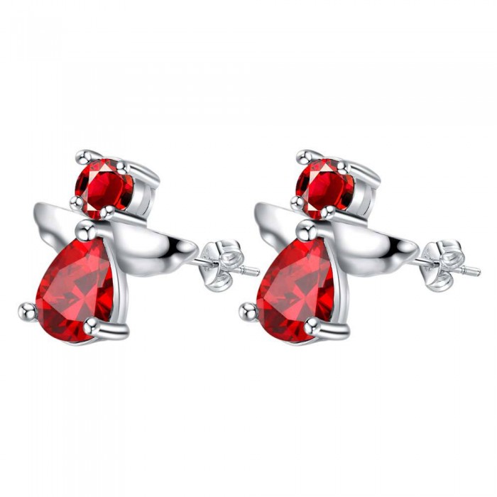 Boucles d'oreilles ange oxyde de zirconium argenté