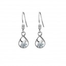 Boucles d'oreilles goutte oeil oxyde de zirconium argenté