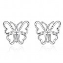 Boucles d'oreilles petits papillons argenté