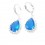 Boucles d'oreilles anneaux goutte oxyde de zirconium argenté Couleur Bleu turquoise