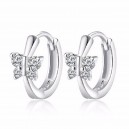 Boucles d'oreilles papillon oxyde de zirconium argenté